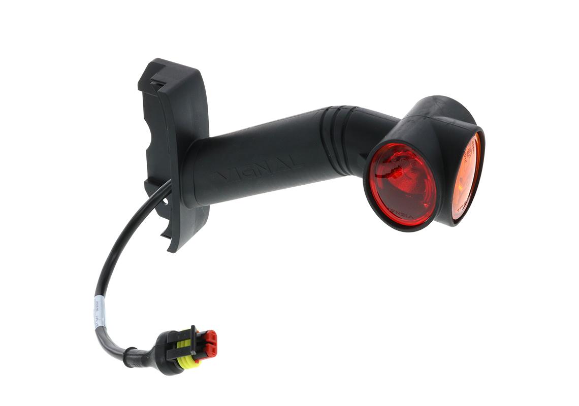 Feu de gabarit LED droit 12/24V cristal + rouge + ambre 